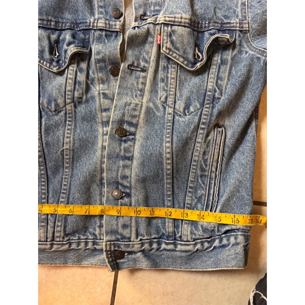 Vintage 80s Levi’s Acid Wash Denim Jacket Womens Small 17.5” P2P USA Trucker - Picture 9 of 9